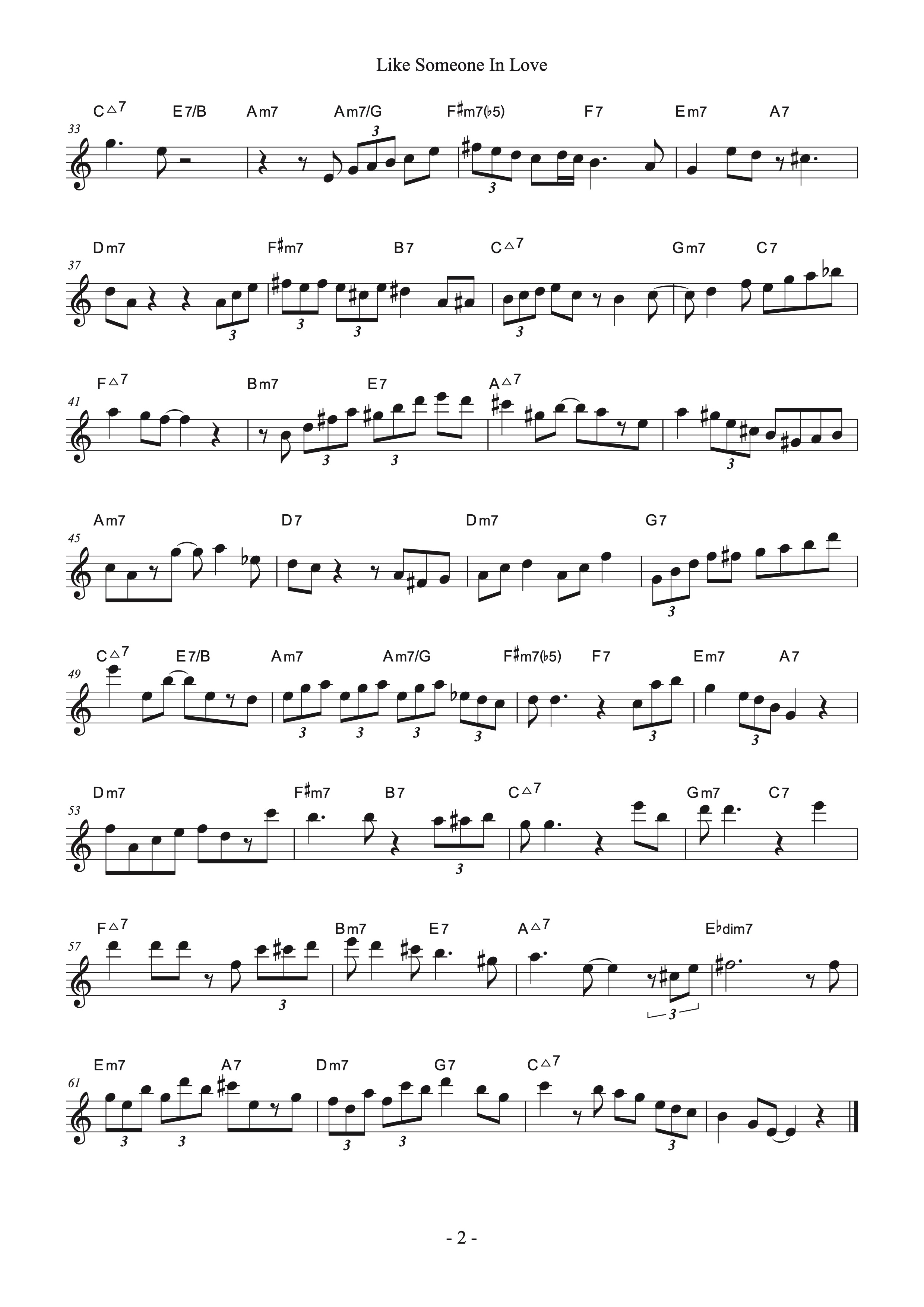 ボーカル　ビッグバンド譜面：LIKE SOME ONE IN LOVE Jazz Standard Repertoire - Like Someone In Love ボーカル ビッグ